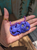 Polymer Clay Hei Tiki Pendant -  Purple