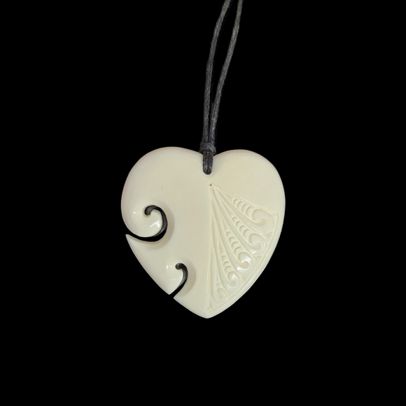 Small Bone Carving Heart #23