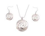 #29 Koru Silver Rhodium Pendant and Earring Set