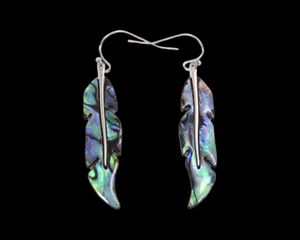 Paua Feather Earrings #14