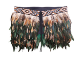 MARGARET CUSTOM  Kākahu ( Korowai ) - Quarter Length Green & Brown- Large