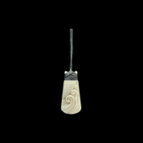Small Bone Carving Toki Triple Koru  #27B
