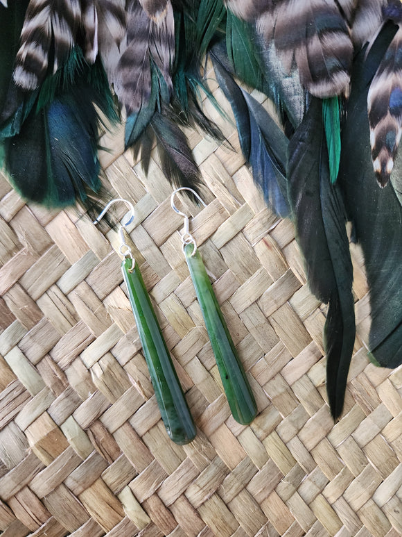 #31 Greenstone Drop Earrings (60mm)