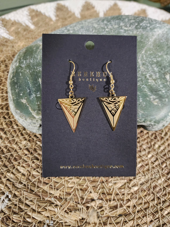 Rerehua Mātau Earrings - GOLD