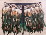 MARGARET CUSTOM  Kākahu ( Korowai ) - Quarter Length Green & Brown- Large