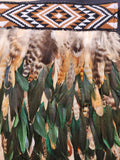 MARGARET CUSTOM  Kākahu ( Korowai ) - Quarter Length Green & Brown- Large
