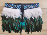 #S1 Kākahu (Korowai) - Teal & White - Quarter Length Small/Med/Large