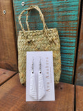 Clay Earrings Angled White