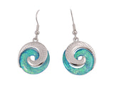 #1B  Blue Paua Koru Earring