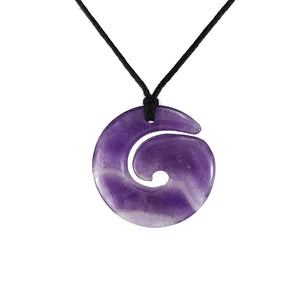 Amethyst Koru Pendant #7