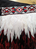 #J Kākahu Korowai - Red, White and Black (Quarter Length)