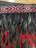 #K Kākahu Korowai - Red and Black (Quarter Length)