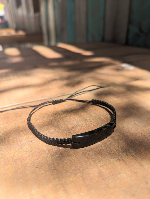 Unisex Pounamu Bracelet (Black Cord)