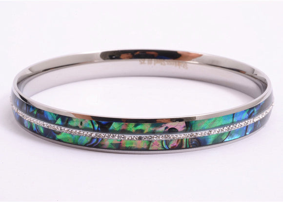 #80 Zircon Paua Bangle
