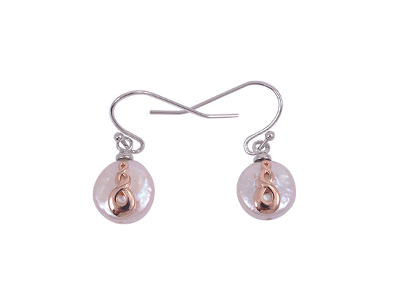 Freshwater Pearl with Twist Earrings