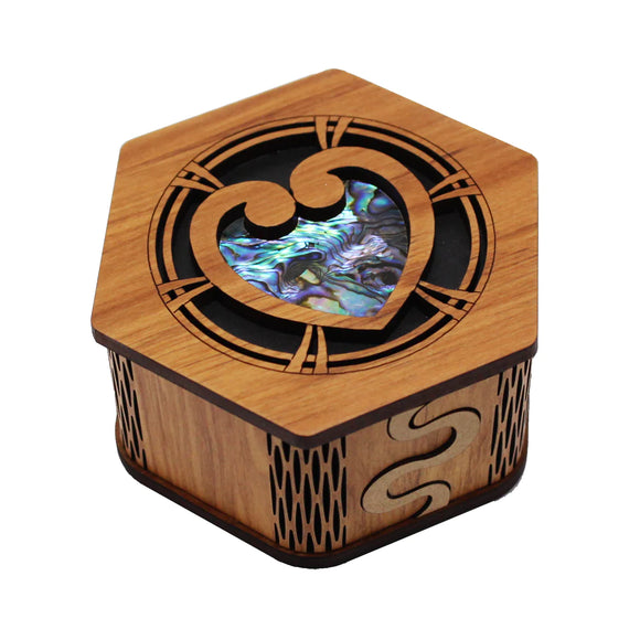 #1 Paua Heart trinket Box