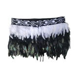 #L Black & White Kākahu ( Korowai ) - Quarter Length - Large