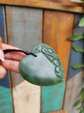 #A23 Large Carved Heart Pendant (60mm)