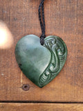 #B23 Large Carved Heart Pendant (65mm)