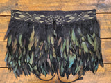 #H Kākahu ( Korowai ) - Black & Gold - Medium