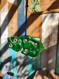 Large Green Resin Tiki Pendant