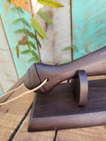 Dark stained Wooden Carved Patu with stand (450mm)