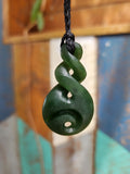 #70 Double Pikorua with Koru Pounamu (50mm)
