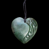 #B23 Large Carved Heart Pendant (65mm)