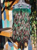 #Q17 Green Kākahu ( Korowai ) - 3/4 Length
