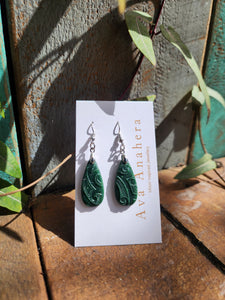 Small Roimata Clay Dark Green Earrings