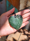 #B23 Large Carved Heart Pendant (65mm)