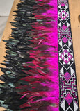 #K5 Adult Kākahu Korowai   - Magenta and Black (Quarter Length)