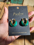 Rerehua Niho Taniwha Hoop Earrings GREEN