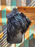 #A18 Kākahu (Korowai) - Black - Quarter Length (Small to Large)