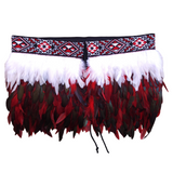 #J1 Kākahu Korowai - Red, White and Black (Quarter Length) Size Large