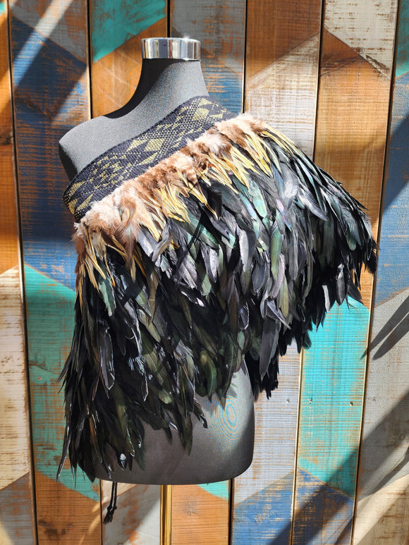 #C2 Kākahu (Korowai) - Black - Quarter Length