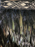 CHANELLE - CUSTOM ORDER - Adult Kākahu (Korowai) - Black & Gold Half Length - Large