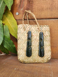 #19 Koru Drop Greenstone Earrings (70mm)