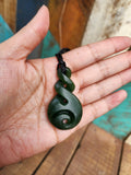 #70 Double Pikorua with Koru Pounamu (50mm)