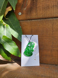 Small Green Resin Tiki Pendant