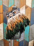 #C7 Kākahu (Korowai) - Brown/Green - Quarter Length ( Large)