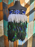 #H1 Korowai Adult Blue Green Half Length