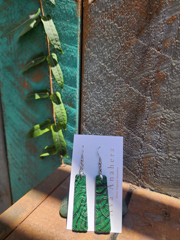 Roimata Green Clay Earrings