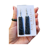 Adze Clay Earrings Black