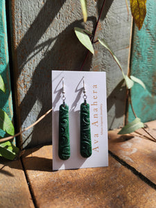 Roimata Dark Green Clay Earrings