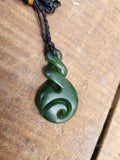 #70 Double Pikorua with Koru Pounamu (50mm)