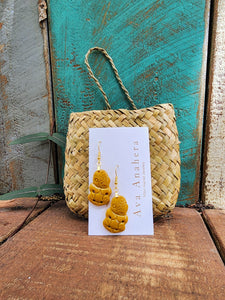 Resin Tiki Earrings - Mustard