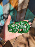 Large Green Resin Tiki Pendant
