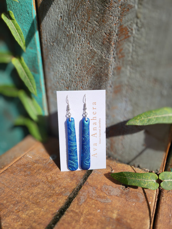 Roimata Clay Earrings Blue