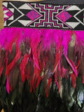#K5 Adult Kākahu Korowai   - Magenta and Black (Quarter Length)